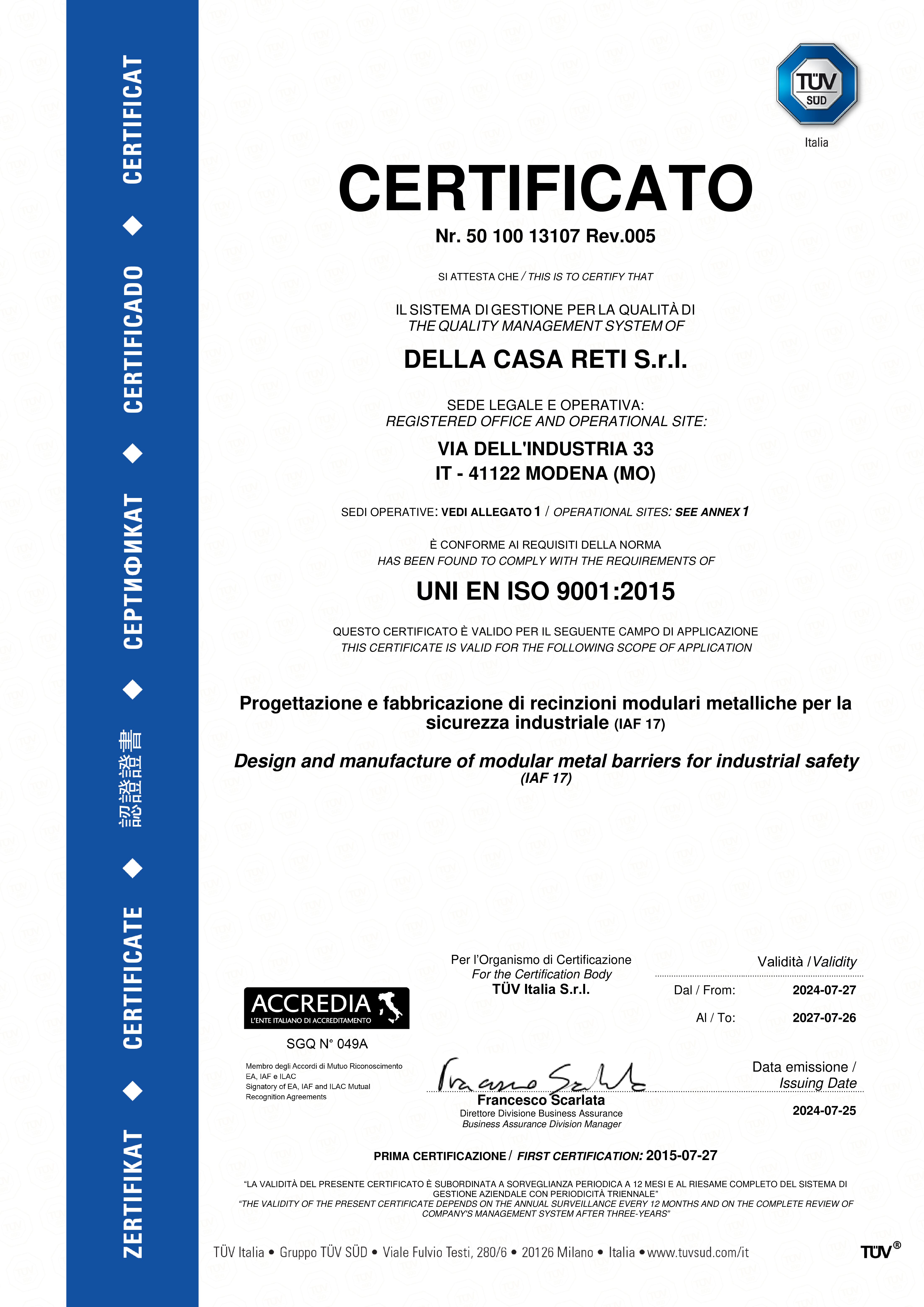 Certifications